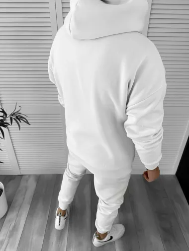 Trening barbati slim fit alb Pantaloni + Hanorac k173 X10